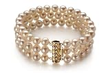 PearlsOnly Triple Strand White 6-7mm AA Freshwater Pearl Bracelet