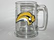 BUFFALO SABRES 15 ounce GLASS TANKARD MUG with Pewter Logo