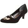 Bandolino Women's Villy Low Heel Slip On,Black/Natural Suede,10 M US