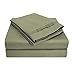 1000 Thread Count Premium Egyptian Cotton, Queen Bed Sheet Set, Single Ply, Solid, Sage
