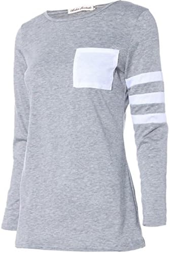 OVERMAL Fashion Women's Sexy Summer Long Sleeve Blouse Shirt Tops Loose T Shirt (ASIA S, Gray)