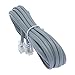25ft Heavy Duty RJ11 / RJ14 Silver Satin 4 Conductor Telephone Line Cord By Corpco