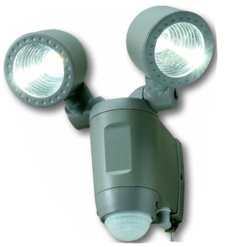 IQジャパン バッテリーLEDセンサライト  超高輝度1WLED2灯タイプ LB-2(シルバーグレー)