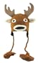 DeLux Baby Deer Face Wool Pilot Animal Cap/Hat with Ear Flaps and Poms