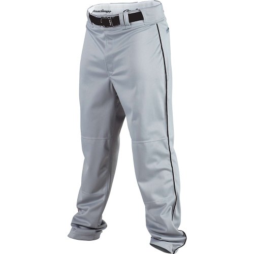 Rawlings Men's Relaxed Fit Piped Baseball Pants, Gray/Black, L