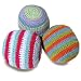 Yellow Label Kids Crocheted Ball Rattles: Striped