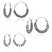 Sterling Silver 3 Hoop Earrings Set