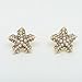 Yazilind Jewelry Korean Style Pentagram With Full Pearl Craystal Stud Earrings for Women Gift Idea