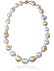 Multi-colored South Sea Pearl 14k Yellow Gold Necklace