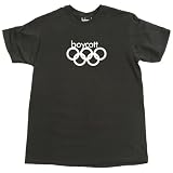 Boycott the 2008 Olympics T-Shirt, Black, 2XL