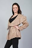 00J Womens Faux Fur Belted Long Waterfall Coat Ladies Jacket Size 8-14 Uk - Winter - Warm - Faux leather - Tie up