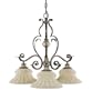 Murray Feiss F2134/3BRB/GIS English Palace Three-Light Chandelier in British Bronze and Gilded Silver with Champagne Scavo Glass