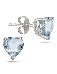 All-Natural Genuine 7 mm, Heart Shape Garnet earrings set in 14k White Gold