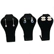 3 Black Velvet Earring Display Jewelry Showcase Stands