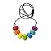 Stimtastic Chewable Silicone Chunky Bead Necklace Nontoxic BPA and Phthalate, Rainbow