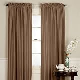 Review SmartBargains  / Faux Silk Lined Pole Top Window Panels Set of 2, 96in set, Olive