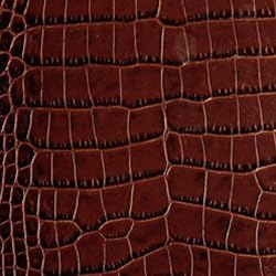 Crocodile Embossed Leather Large Flat Case / Wallet / Purse, Brown