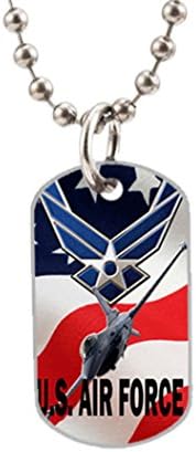 UNITED STATES AIR FORCE USA FLAG Custom Design Unique Aluminum Dog Tag Pet Tag ID Necklace Pendant
