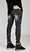 Krralinlin Men Slim Fit Casual Skinny Distressed Denim Biker Jeans Hiphop Pants