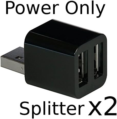 2 Pack - Cute USB Mini 2-Port POWER ONLY Splitter (Black)