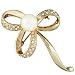 Jewelry : Pugster Acrylic Pearl Ribbon Clover Studded Brooch