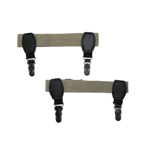CTM® Unisex Elastic 1 Inch Double Clip Sock Garters