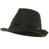 Pinstripe Fedora Hats-BlackWhite