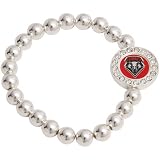 New Mexico Lobos Round Crystal Beaded Stretch Bracelet