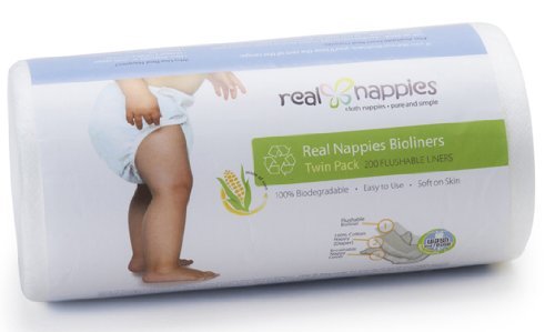 Real Nappies Bioliner Twin Pack, Flushable Diaper Liners, 2