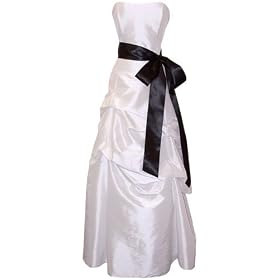 Strapless Taffeta Bridesmaid Prom Long Dress