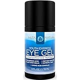 InstaNatural Eye Gel - Cream for Wrinkles, Dark Circles, Crows Feet, Redness & Bags - Anti Aging Moisturizer for Men & Women - Eraser with Hyaluronic Acid Firms & Lifts Saggy Skin - 0.5 OZ Travel Size