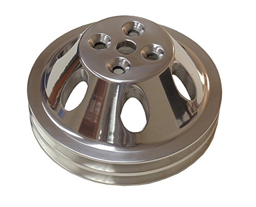 DEMOTOR PERFORMANCEAluminum Water Pump Pulley 2 Groove SWP Short Water Pump For SB Chevy SBC 327 350