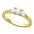 14K Yellow Gold Diamond Three-Stone Engagement Ring - 0.50 Ct.