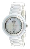 Oniss #ON609-M Unisex Unique Collection MOP Dial White Ceramic Swiss Quartz Watch
