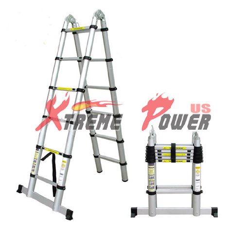 14.5 Ft A-Type Multi-Purpose Extension Aluminum Telescopic Telescoping Ladder