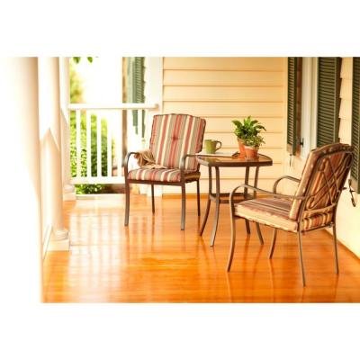 Rachel Ray 3 Piece Cafe Patio Set, Includes 2 Cushioned Chairs w/ Cushions, Square Cafe Glass Table, Great Backyard Patio Set! Limited Quantities!