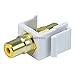 Monoprice 106549 Modular RCA Coupler Keystone Jack - White With Yellow Center