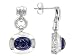 LAPIS DANGLE PLATINUM OVER STERLING SILVER EARRINGS