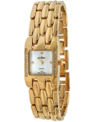 Peugeot Womens 7035G Crystal Adjustable Gold-tone Bracelet Watch