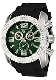 Swiss Legend Men's 20067-08 Commander Collection Chronograph Green Dial Black Rubber Watch