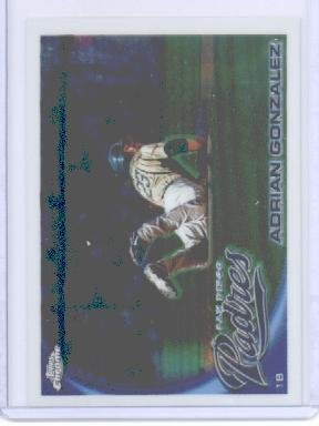 2010 Topps Chrome Baseball Card # 25 Adrian Gonzalez - San Diego Padres - MLB Trading Card in Screwdown Case