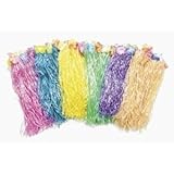 6 Kids Luau Hula Skirts - Assorted -Color with Flower Waist