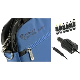 Samsung N120-12GBK 10.1-Inch Netbook Carrying Bag and 12v Car Charger (Travel Pro Series -Blue)