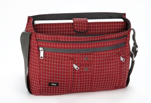 BBP Bags - Expandit Messenger Laptop Bag Small Red Plaid 13