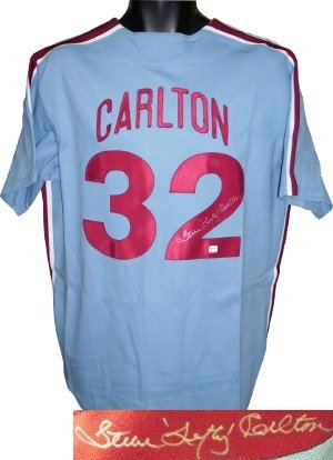 Steve Carlton Autographed/Hand Signed Philadelphia Phillies Cooperstown Jersey Lefty- GAI Hologram