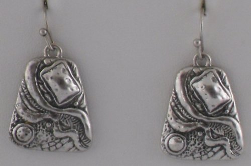 Silver Cosmic Tablet Earrings