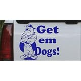 6in X 5.3in Blue -- Get Em Dogs Bulldogs Sports Car Window Wall Laptop Decal Sticker by Rad Dezigns
