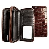 Jack Georges Croco Collection Womens Zippered Clutch