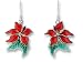 Clearly Charming Poinsettia Sterling Silver and Enamel Earrings