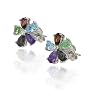 Platinum Overlay Sterling Silver Multi-Stone w/ Diamond-Accent Earrings